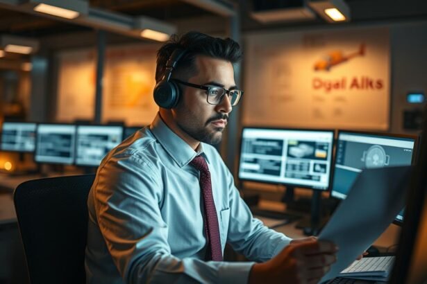 Disponent bei der Arbeit in der Logistik