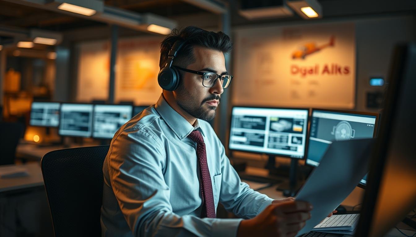 Disponent bei der Arbeit in der Logistik